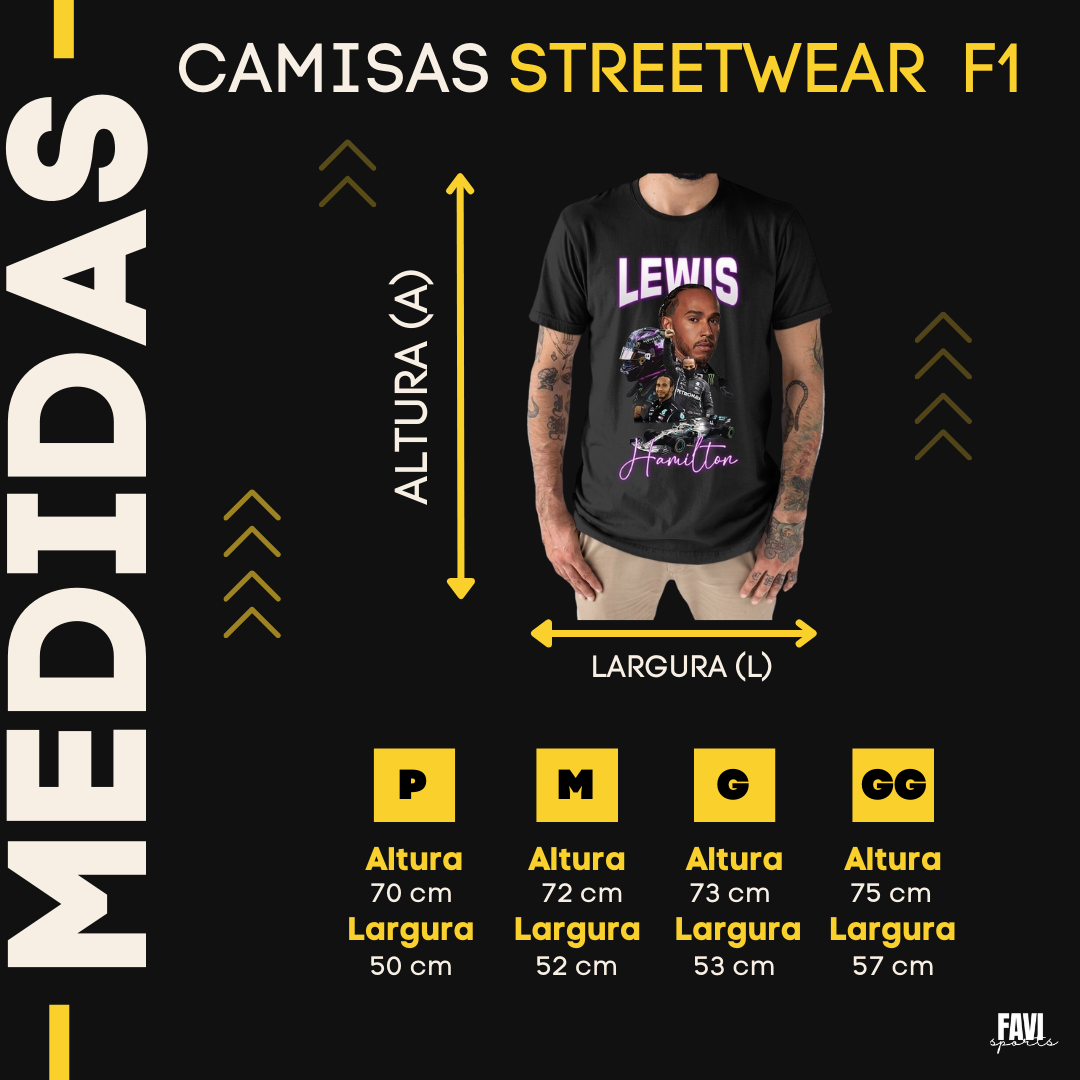camiseta lewis hamilton tamanho